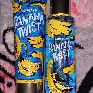 VS RARE HTF BANANA TWIST BODY MIST AND LOTION! :) completely full